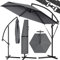 Kingsleeve® Parasol déporté inclinable anthracite Ø 330cm Pare-soleil en aluminium avec manivelle housse Protection solaire jardin