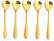 Lot de 10 cuillères en acier inoxydable doré en forme de cœur pour café, dessert, thé, sucre, crème glacée et gâteau 12,7 cm