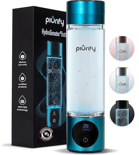 Hydrogen Water Bottle Generator - Portable 3000ppb Hydrogen Water Machine with SPE/PEM Technology, Alternative for Hydrogen Water Pitcher, Water Ionizer, Hydro Water Bottle for Health (Turquoise)