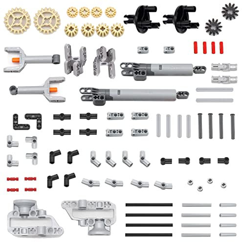 UpGLeuch 116Teile Technik Ersatzteile Set für Major Technik Set,Technik Aufhängung,Klemmbausteine Technik Getriebe und Technik Ersatzteile Verbinder,Stifte und Technik Hydraulik Pumpe