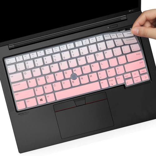 Keyboard Cover for 14 Lenovo Thinkpad x1 Carbon Gen 11/10, ThinkPad T14 T14s Gen 4/3, ThinkPad L14 P14s Gen 3,ThinkPad X1 Yoga Gen 8/7, Thinkpad E14 Gen 5 2023 Laptop-Ombrepink