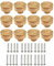 RUNEAY Tiradores Madera Ratán, 12 Piezas Pomos Madera Ratán con Tornillos de 25mm/30mm, Ratán Tiradores Cajones Madera para Muebles 40mm, Pomos y Tiradores Madera para Armarios, Cajones, Salón