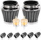 Swpeet 2 filtri dell'aria per moto da 42 mm con 2 filtri del carburante, kit universale di ricambio per aspirapolvere a cono per moto da cross e scooter da 50 cc, 110 cc, 125 cc, 150 cc, 200 cc, ATV e