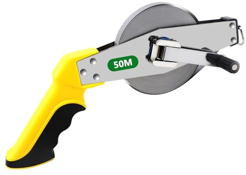 SUNOYA Maßband 50m, Rollbandmaß, Hohe Präzision Bandmaß, Millimeter Stahlbandmaß Hohe Präzision Rollbandmaß Aus Stahl Für Häuser, Gärten, Baustelle, Großflächige Messung