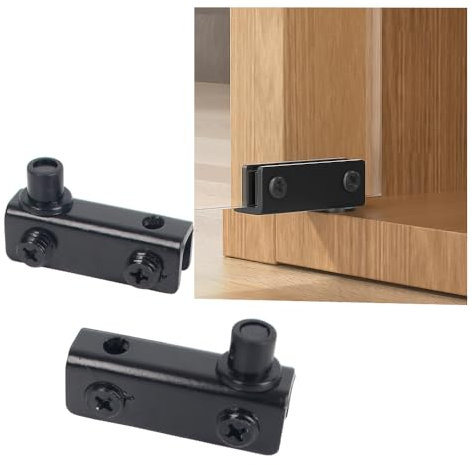 TEYOUQU 2 cerniere girevoli in vetro nero per porte in vetro regolabili, kit di ricambio per porte in vetro da 3-6 mm, per porte in vetro a oscillazione libera