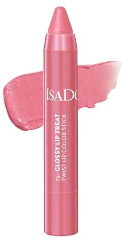 Isadora The Glossy Lip Treat Twist Up Colour Lip Stick - Feuchtigkeitsspendender Lippenstift mit Squalan - Vegan, tierversuchsfrei, aufpolsternd, nicht klebend, Gloss (Sugar Crush 15, 3,3 g)