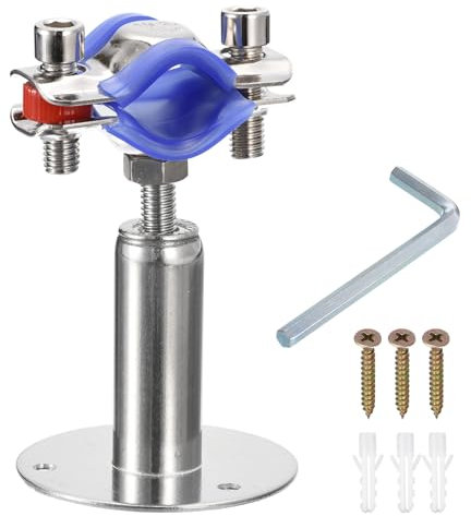 Rohrschelle, Edelstahl-Rohrstützen, Wandmontage, Deckenmontage, Rohrhalterung, verstellbare Klemme, Rohrband, passend for Rohre mit einem Durchmesser von 48–51 mm (Size : 19 22mm)