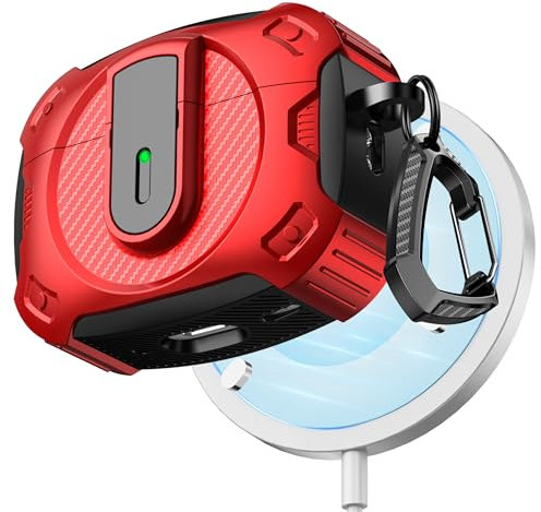 RFUNGUANGO Compatible with AirPods Pro 2/1 Generation Protective Case Cover (2023/2022/2019), 2024 New Space-themed Protective Case,Compatible with MagSafe,Cosmos-Red