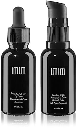 Augencreme Gegen Falten und Augenringe, Hyaluron Augenserum, Augenringe Entfernen, imim Anti Falten Augenpflege Kit, Tränensäcke Weg in 2 Minuten, Augenserum und Augencreme Männer und Feminera, 30mlx2
