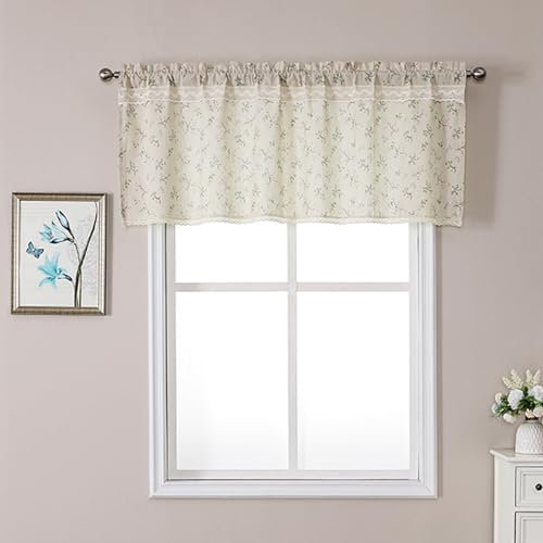 Tende Cucina,Tende Da Cucina In Lino,74x90cm Tende Da Cucina Corte,Mantovana,Tende Cucina Country,Tende Corte,Tende A Vetro Per Finestra Moderne,Per Sala Da Cucina, Bagno, Piccole Finestre(W130x41cm)