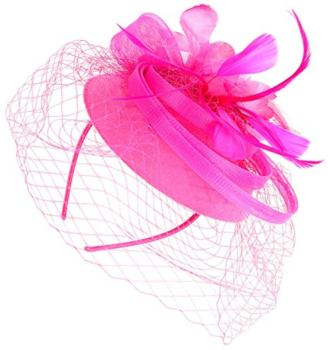 MUSISALY Fascinator Hut Mit Abnehmbarem Clip Und Elastischem Haarschmuck Für Teeparty Und Eleganter Haarschmuck Für Damen Vielseitig Einsetzbar Rosa