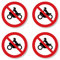 Panneau d'interdiction pour motos - Conforme à la norme DIN EN ISO 7010 / ASR A1.3
