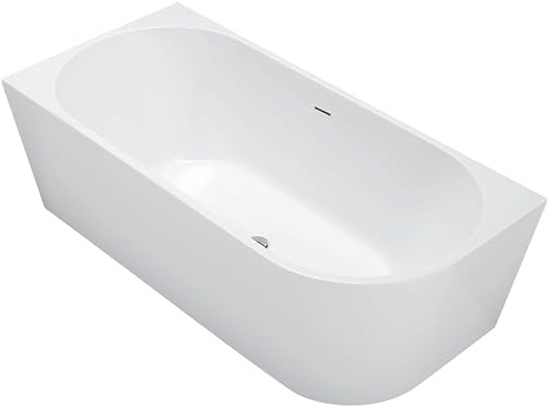 Rea Baignoire SYDNEY BELLANTO SINISTRA Baignoire d'angle 150 cm en acrylique, capacité 194 litres (Blanc)