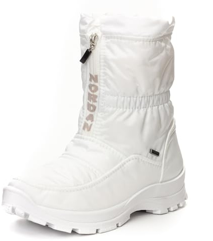 Nordan wasserdichte Boots Damen. Warme und bequeme Stiefel Damen. Stilvolle gefütterte Winterschuhe. Wasserdichte Winterstiefel mit Membran. 8722N weiss 404, 37