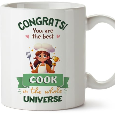 MUGFFINS Cook Woman Mug - in English - Best in Universe Trophy - Funny Gift for Colleagues - Ceramic 11oz Mug