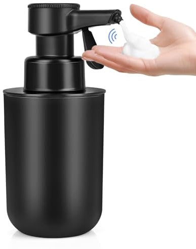 Gaethra Dispenser Sapone Bagno a Tocco Leggero, Nero, Dispenser Sapone Cucina con Sensore, Impermeabilità IPX5, Porta Sapone Bagno per Bagno e Cucina – 270 ml