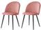 GrandCA HOME Lot de 2 Chaises de Salle à Manger en Velours, Chaises de Cuisine avec Pieds en Métal Noir, Chaises de Salle à Manger Rembourrées pour Salon, Rose-BK