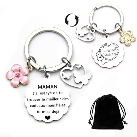 GUOYU Cadeau Maman Porte-clés Maman Forme Fille Fils,Cadeau Maman Noel,Cadeau de fête des Mères, Cadeau Anniversaire pour Maman Mere, Cadeau Fete Des Meres (0)