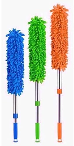 Chenille Noodle Duster with Extendable Handle – Lint-Free, Scratch-Free, Washable Dusting Tool for Home & Car Cleaning(ASSORATED COLORS)