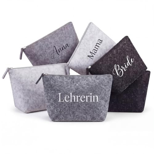 Xuniea Sacchetti Cosmetici in Feltro, Mehrfarbig, 6 Stück | Cerniera Beauty Case da Viaggio, Borsa per Trucco in Feltro , Per Natale Festa , Per Mamma Donne Colleghi Famiglia