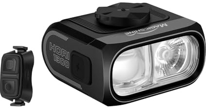 Magicshine Hori 1300 - Bicycle Front Light 1300 Lumens, Dual LED Beam, 3200 mAh Battery, USB-C Charging, IPX6, Garmin/GoPro Compatible, Wireless Remote Control
