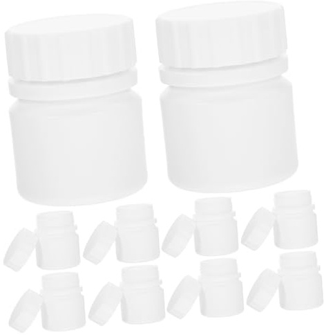 PAMINGONO 12 Stück Hdpe Pillenflaschen 30ml Weiße Medizinflaschen mit Schraubverschluss Leicht und Tragbar für Unterwegs