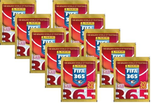 Panini Fifa 365 Fußball Sticker - 10x Stickertüten 50 Sammelsticker Saison 2026 und BB-Toy-Trades Toploader