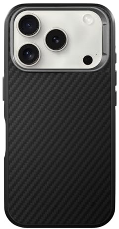 Woodcessories Carbon Case - iPhone 17 Pro Max Hülle Carbon kompatibel mit MagSafe | Stoßfeste 3D-Struktur | Ultra dünne iPhone Hülle mit Kameraschutz schwarz