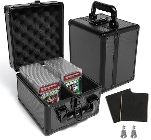 Graded Card Storage Box for PSA,BGS Slabs Holds 40 Slabs or 150 Top Loaders | Shock-absorbing EVA foam protects valuable cards during storage and travel with organized, secure protection