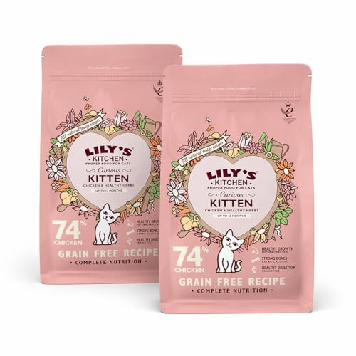 Lilys Kitchen Natural Kitten Dry Cat Food Chicken & White Fish 2 x 800g, Pack of 2