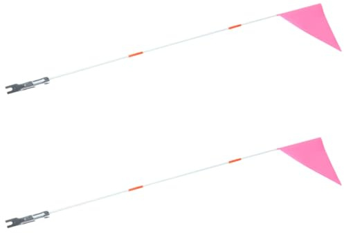 PERSELOSO 2 Stück Fahrradsicherheitsfahnen aus Glasfaser für Kinderfahrrad und Anhänger Rosa Fahne ohne Grate für Feiertage und Sportveranstaltungen