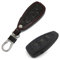 Happyit Cas de Couverture de Clé de Voiture en Cuir Porte-clés pour Ford Focus MK3 MK4 Kuga Escape Ecosport Nouvelle Fiesta (Noir)