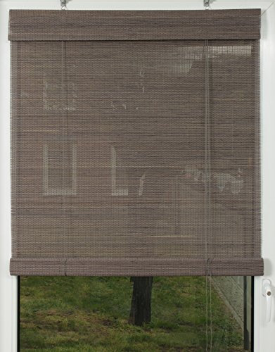 Der Jalousienladen EFIXS Premium Bambusrollo/Rollup aus Rundstäbchen - 60 x 160 cm (Breite x Höhe) – Farbe: grau – weitere Größen wählbar