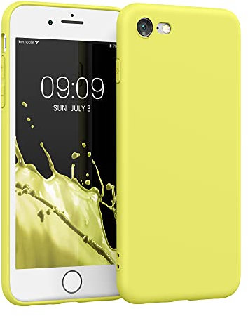 kwmobile Case Compatible with Apple iPhone SE (2022) / iPhone SE (2020) / iPhone 8 / iPhone 7 Case - Protective Slim TPU Phone Cover - Soft Matte Finish - Pastel Yellow Matte