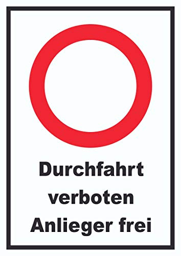 HB-Druck Durchfahrt verboten Anlieger frei Schild A5 (148x210mm)