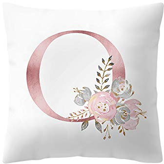 Xmiral Briefe Kissenbezug Weiß Englisch Alphabet Sofakissenbezug 45x45 cm(O)