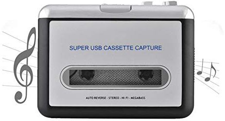 USB Cassette to MP3 Converter, Portable Tape to PC Audio Music Player with Headphones, Cassette Tape Player Converter for Laptop Desktop