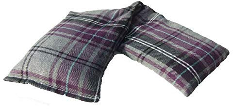 Large Wheat Heat Pack Cotton Tartan Microwave Wheat Bag Lavender Scented, Purple