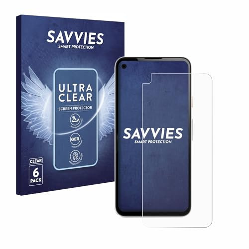 Savvies 6 Stück Schutzfolie für Google Pixel 4a Displayschutz-Folie Ultra-Transparent