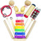 SCHMETTERLINE® Musikinstrumente-Set aus Holz für Kinder ab 3 Jahre – 16 TGL. Musik-Spielzeug mit liebevoll entwickelten Holz-Musikinstrumenten – Holz-Musikspielzeug inkl. Xylophon und Liederbuch