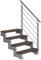 DOLLE Außentreppe Gardentop mit 4 Stufen | Geschosshöhe 72-88 cm │ Trimax® Stufenauflage Dunkelbraun │ Stufenbreite: 100 cm | mit Prova-Gländer