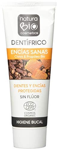 NaturaBio Cosmetics - Pasta de Dientes Natural con Clavo y Propóleo Bio para Unos Dientes Sanos y Encías Protegidas, 75 ml