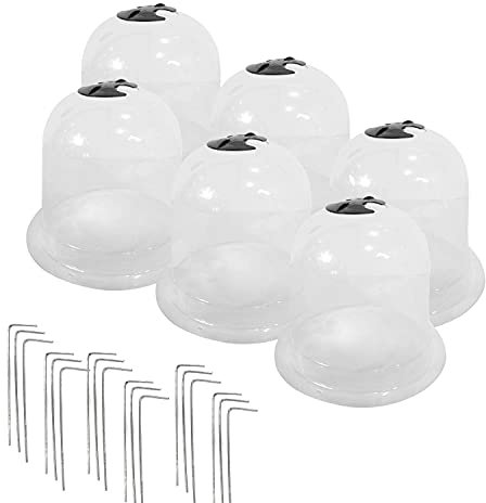 Yerd 6X Pflanzglocke 20cm Pflanzenschutzhaube transparent, Anzuchtglocke, Anzucht-Pflanzhilfe, Pflanzenschutz vor Frost, Schnecken & Vögeln (20cm, 2X 3er Set)