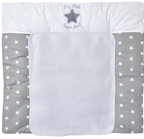 Baby Delux Wickelauflage 70x75 cm weiche Wickelunterlage Wickeltischauflage mit Frotteeauflage wasserdicht waschbar (Super Star)