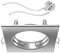 ledscom.de Deckeneinbaurahmen RIR Einbaurahmen chrom matt eckig (LED/Halogen/MR16/50mm) inkl. GU5.3 Fassung