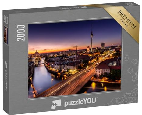puzzleYOU: Puzzle 2000 Teile „Berlin kurz nach Sonnenuntergang, Deutschand“ – aus der Puzzle-Kollektion Berlin, Deutsche Städte