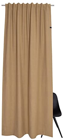Gardine Solo 130x250 - Vorhang Blickdicht gelb Baumwollmix - Vorhänge Wohnzimmer - Dekoschal - Curtains