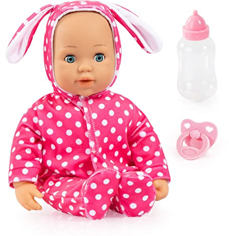 Bayer Design 93822AB Interaktive Babypuppe Anna, sprechend, Schnuller, Flasche, Spielpuppe