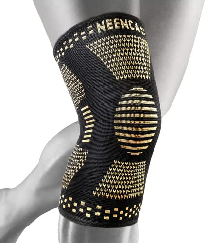 NEENCA Kupfer-Kniebandagen für Knieschmerzen bei Frauen und Männern – 2er-Pack Kupfer-Kniebandagen-Set, Knie-Kompressionsmanschette mit mit Kupferionen