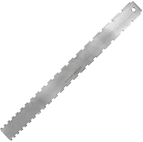 Gitarrenhals Gekerbtes Lineal mit gerader Kante Edelstahl 24.75 Gekerbte Straight Edge-Gitarrenbauer-Werkzeug Gitarrengriffbrettlineal Bunddistanzlineale zum Messen von Bund